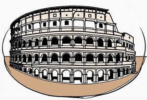 Weathered Roman colosseum tattoo idea