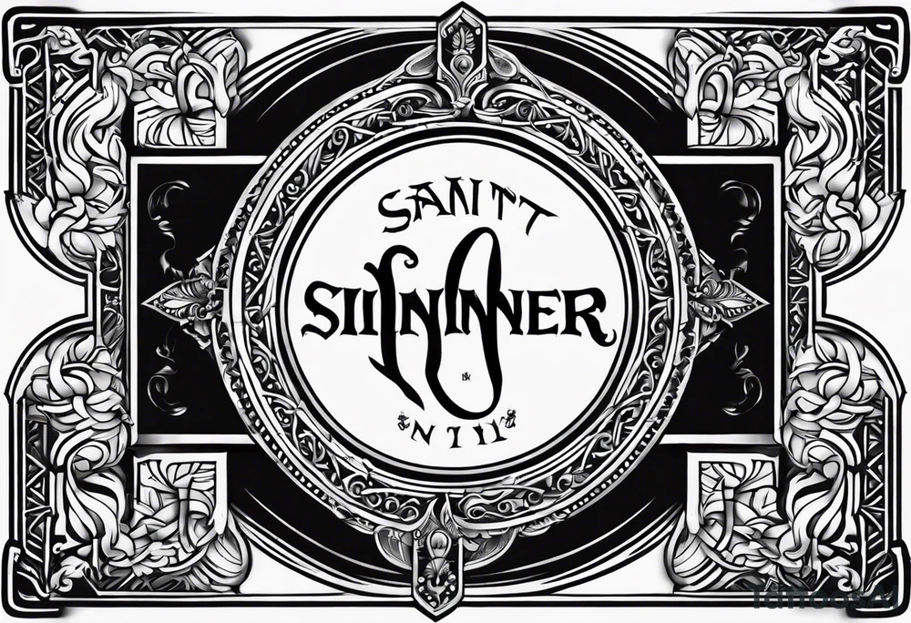 Saint reverse sinner ambigram tattoo design tattoo idea