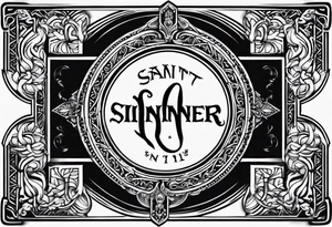 Saint reverse sinner ambigram tattoo design tattoo idea