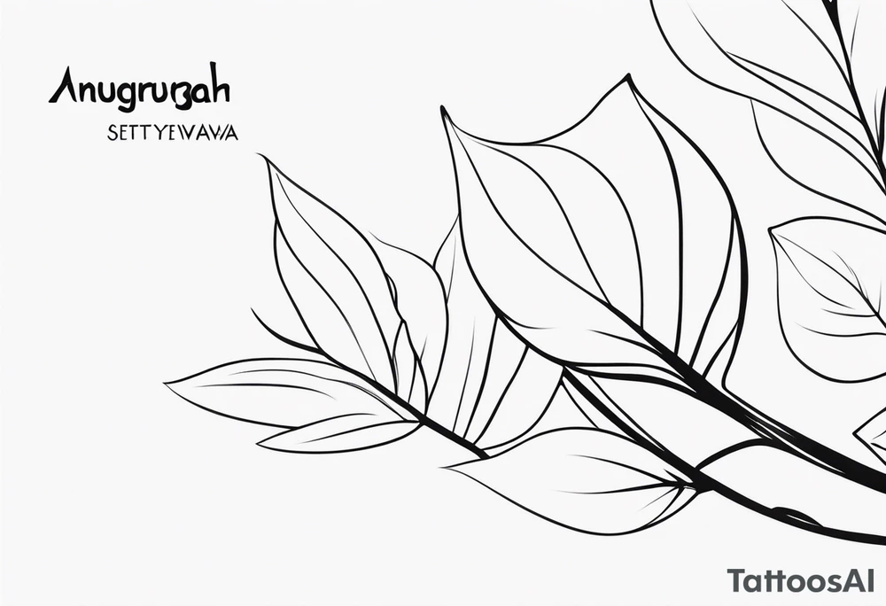 Write my name ‘Anugrah Setyawibawa’ in simple one line leaf tattoo idea Write my name ‘Anugrah Setyawibawa’ in simple one line leaf tattoo idea