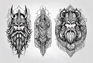 Generate a full left-arm tattoo based on Viking mythology tattoo idea