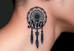 Name Nia in a  dreamcatcher tattoo idea