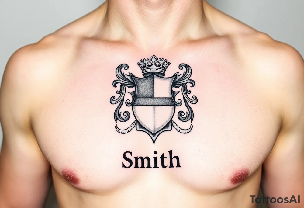 Irish family crest for Smith. Full chest tattoo tattoo idea