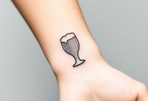 A barcode that turns into a beer glass shape, symbolizing the commercial and artistic side of beer culture tattoo idea