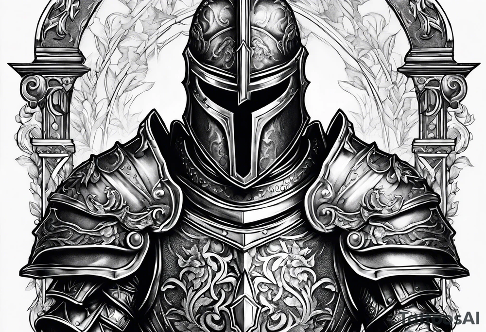 knight with heavy armor tattoo idea