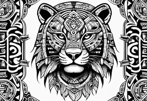 aztec jaguar tribal tattoo idea