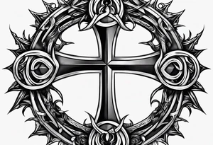 “Let me let them know your name let me let them know the pain” 
Biblical cross crown of thorns tattoo idea