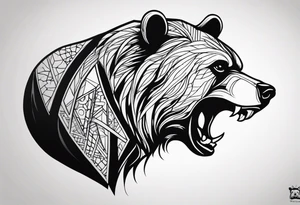 Angry Bear face tattoo idea
