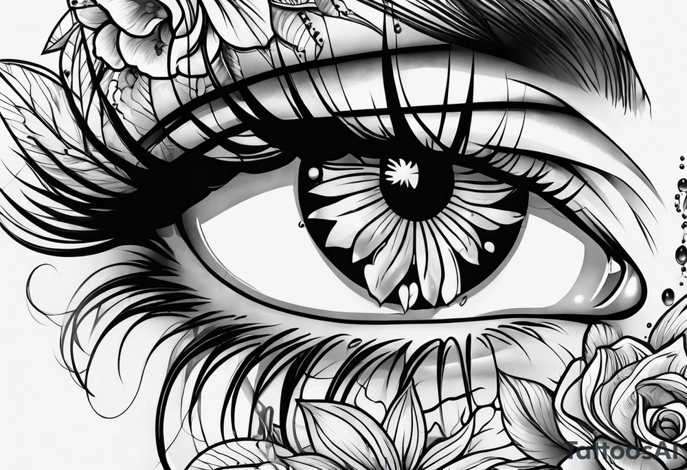 a woman crying tattoo idea