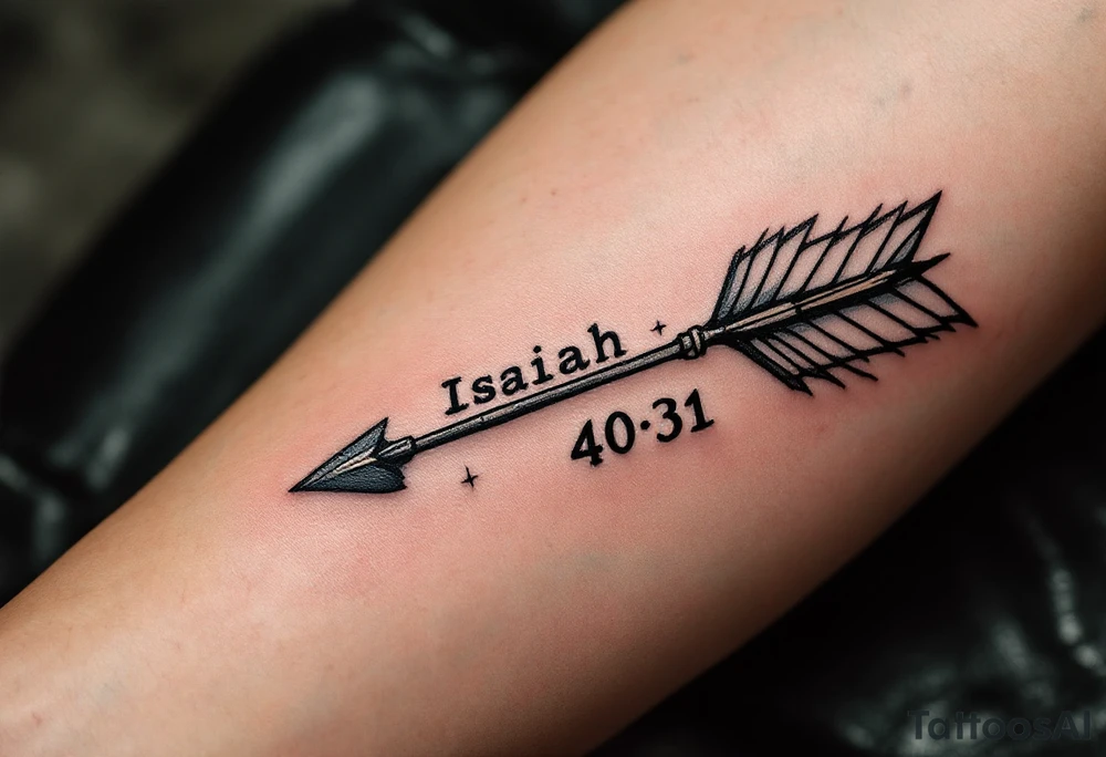 native american arrow saying "Isaiah 40:31" tattoo idea