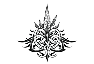 Arm band tattoo of Celtic knot infused with nature tattoo idea