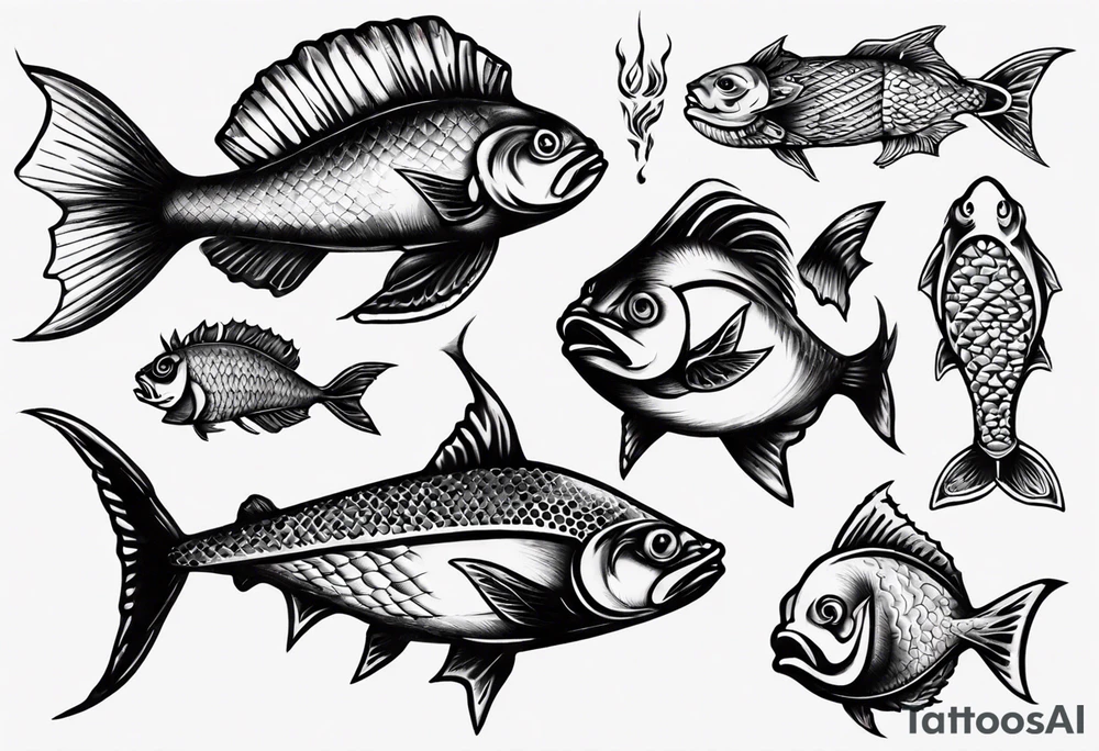 halb Mann halb Fisch tattoo idea