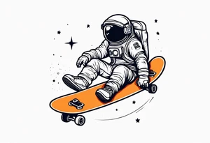 Astronaut mit skateboard tattoo idea