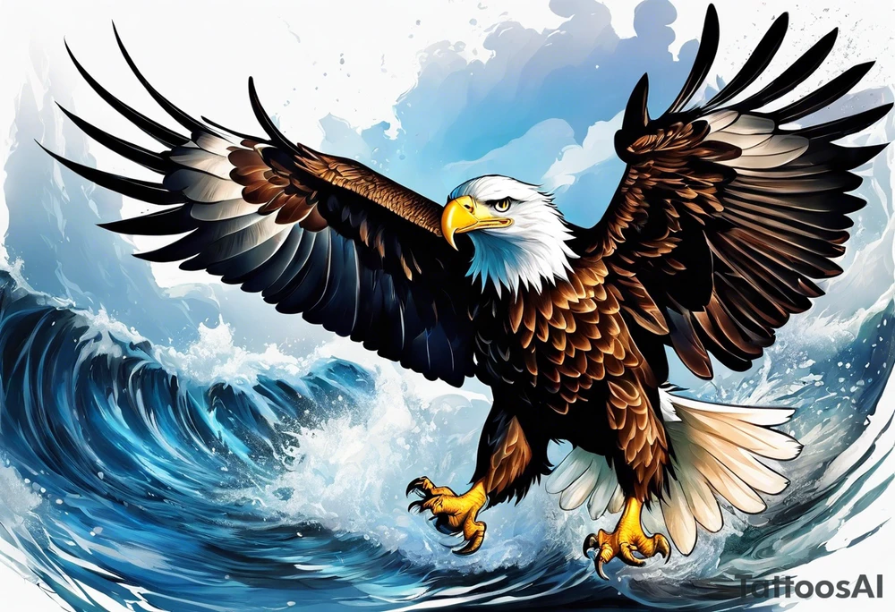 eagle attacking with oar tattoo idea