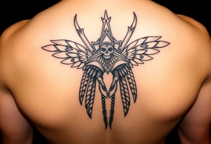 "Anubis as gold ufo 3 eyes

Style: Hyper-detailed blackwork. Thigh/calf placement." tattoo idea