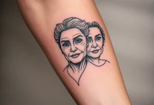 le facce delle tre donne della mia vita, mia mamma mia nonna e mia sorella tattoo idea