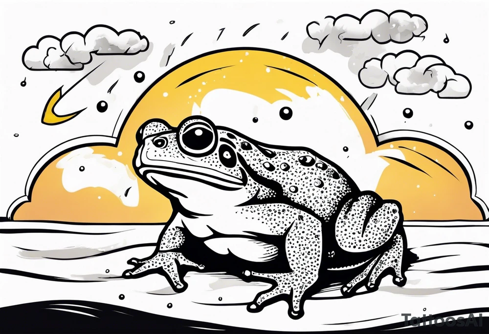 A toad in a thunderstorm tattoo idea