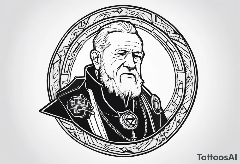 Patriarch Buchanan from Wasteland 3. tattoo idea