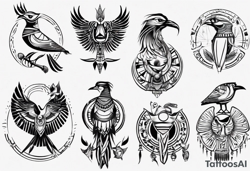 egypt bird tattoo idea