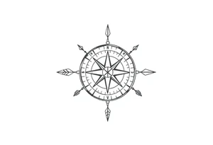 Compass with arrows tattoo idea