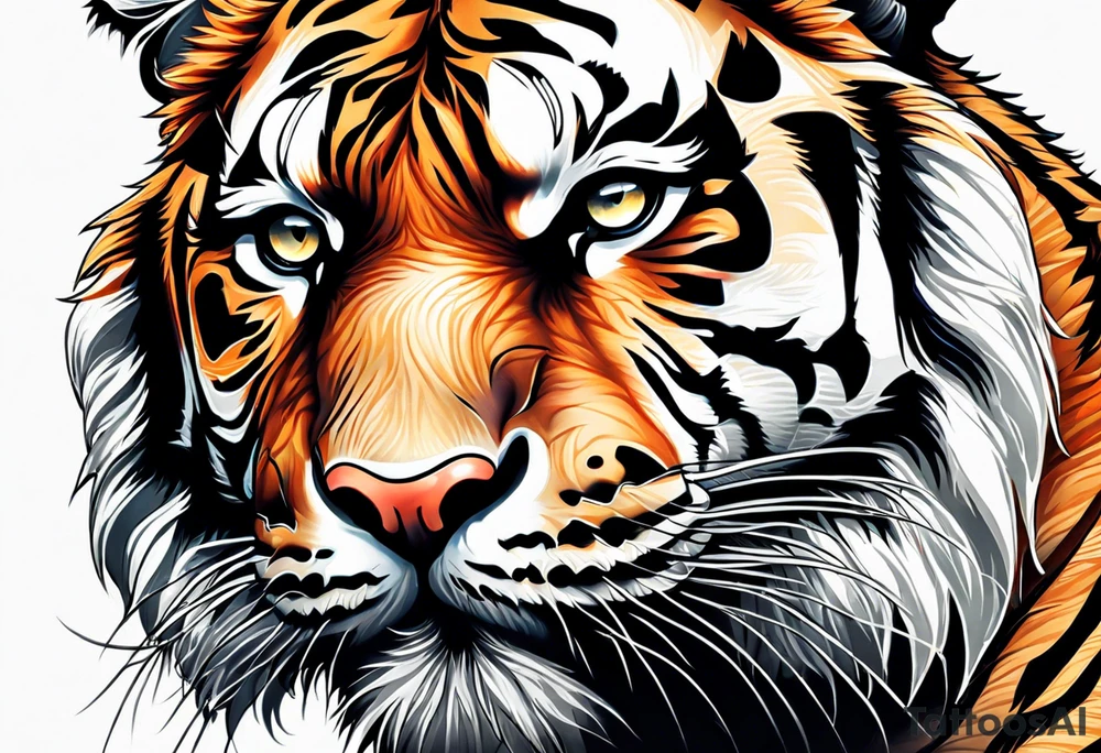 Tiger head tattoo idea