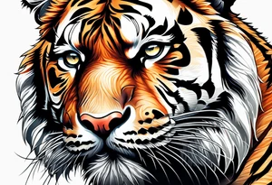 Tiger head tattoo idea