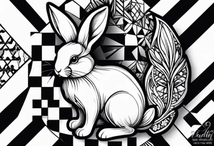 one legged toy bunny tattoo idea