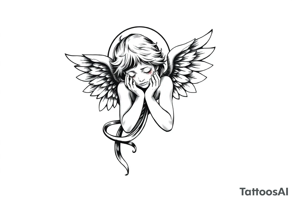 crying angel tattoo idea