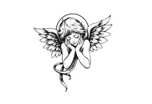 crying angel tattoo idea