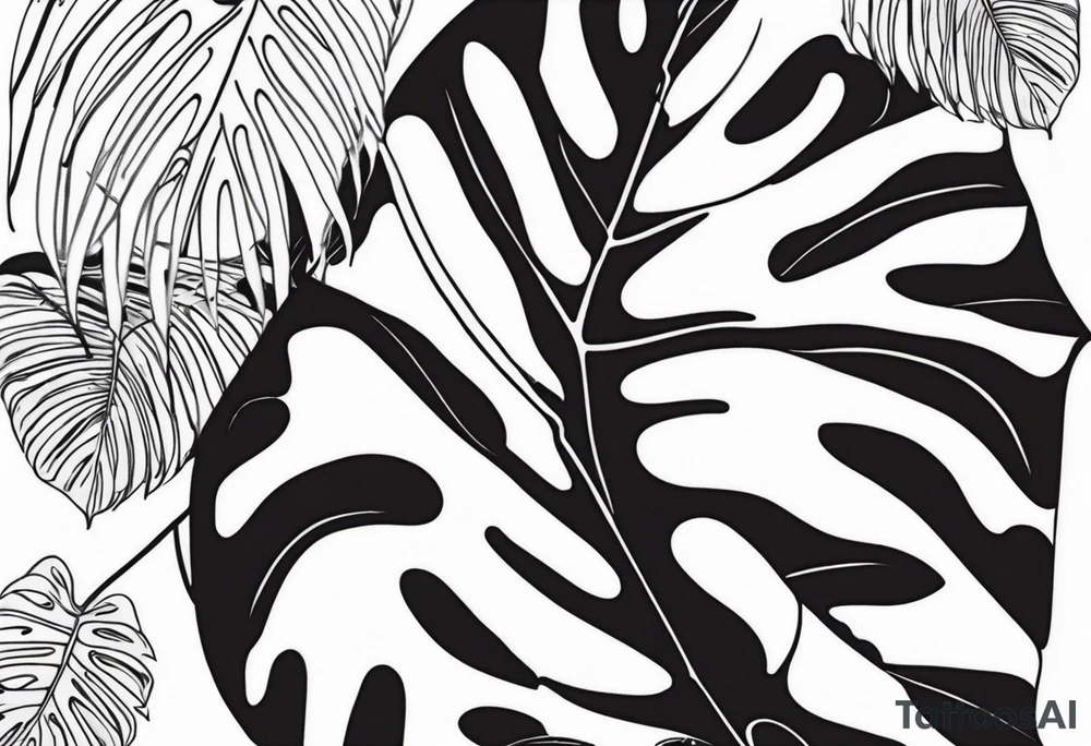 Growing monstera tattoo idea