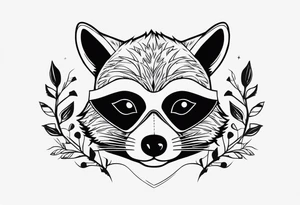 Cute raccoon with a mask tattoo idea