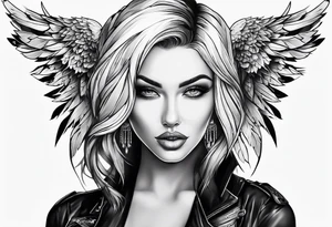 Wings with number 22 and + tattoo idea