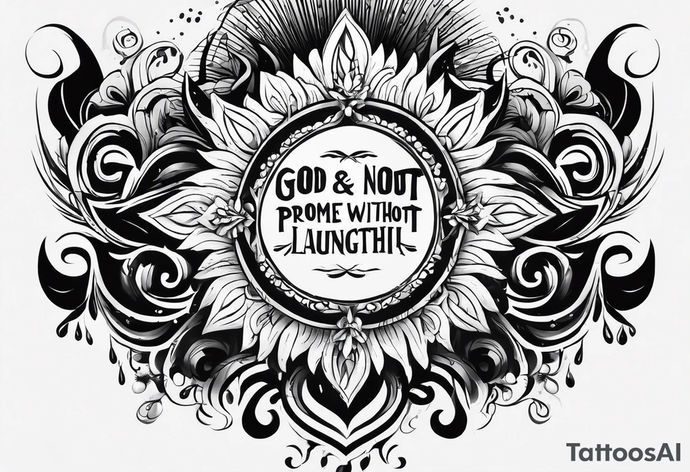 Design a picture for this quote:
God Did Not Promise Days Without Pain, Laughter Without Sorrow, nor Sun Without Rain, but He Did Promise Strength for the Day, Comfort for the Tears, and Light for the Way tattoo idea