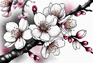 Cherry blossom for back tattoo but no zoom in tattoo idea