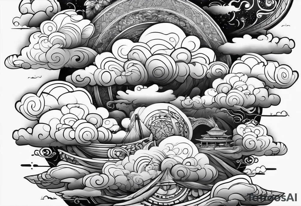 Clouds sleeve tattoo idea