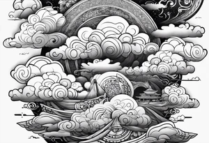 Clouds sleeve tattoo idea