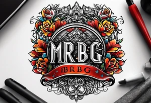logo-type tattoo word "MRBG" tattoo idea