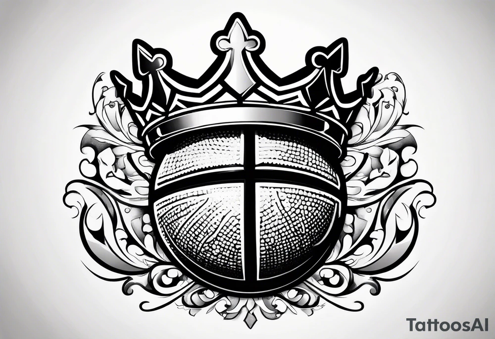 a basketball with a crown on it tattoo idea