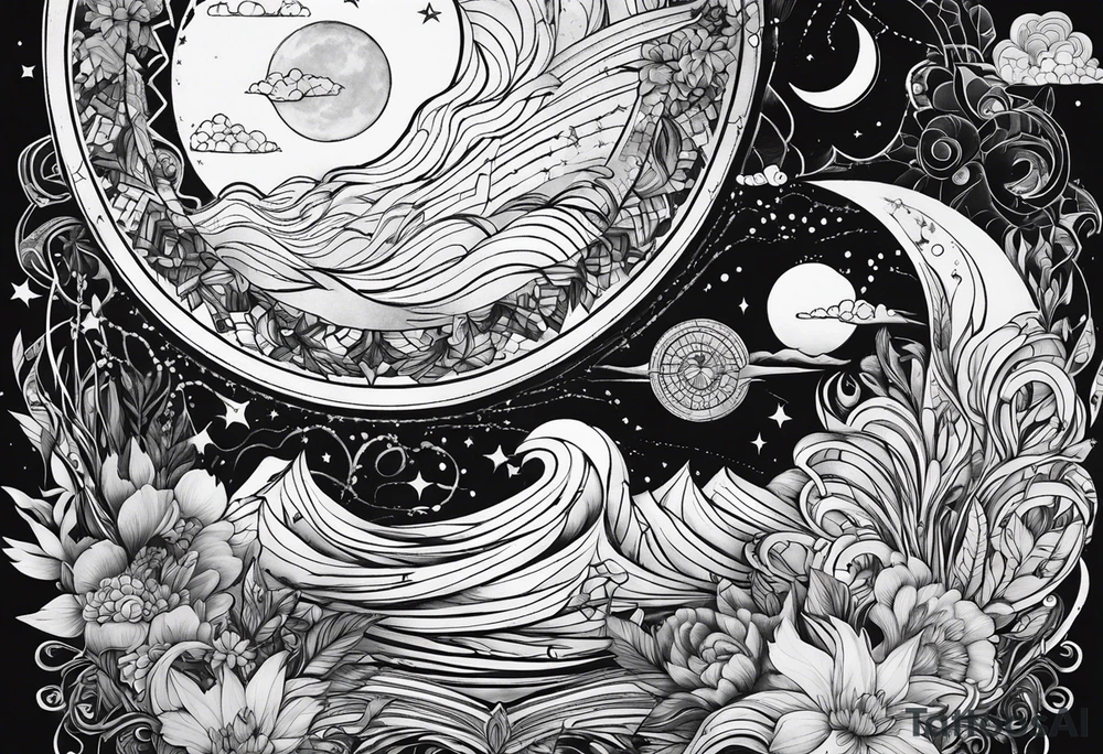 sacred moon tattoo idea