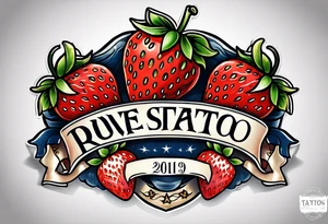 traditional navy tattoo Strawberry with banner that says Pops tattoo idea