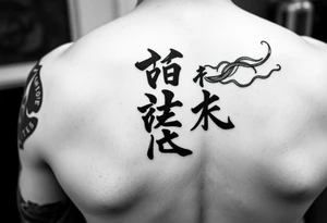 Forarm sleeve to go with good karma tattoo in traditional Japanese writing tattoo idea