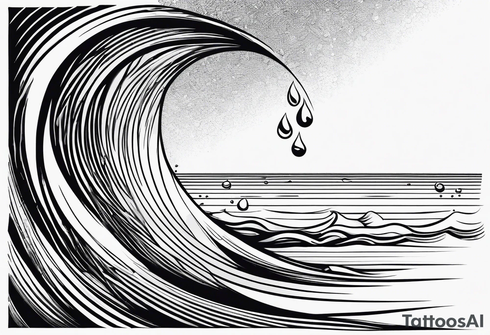 water drop falling into ocean tattoo idea