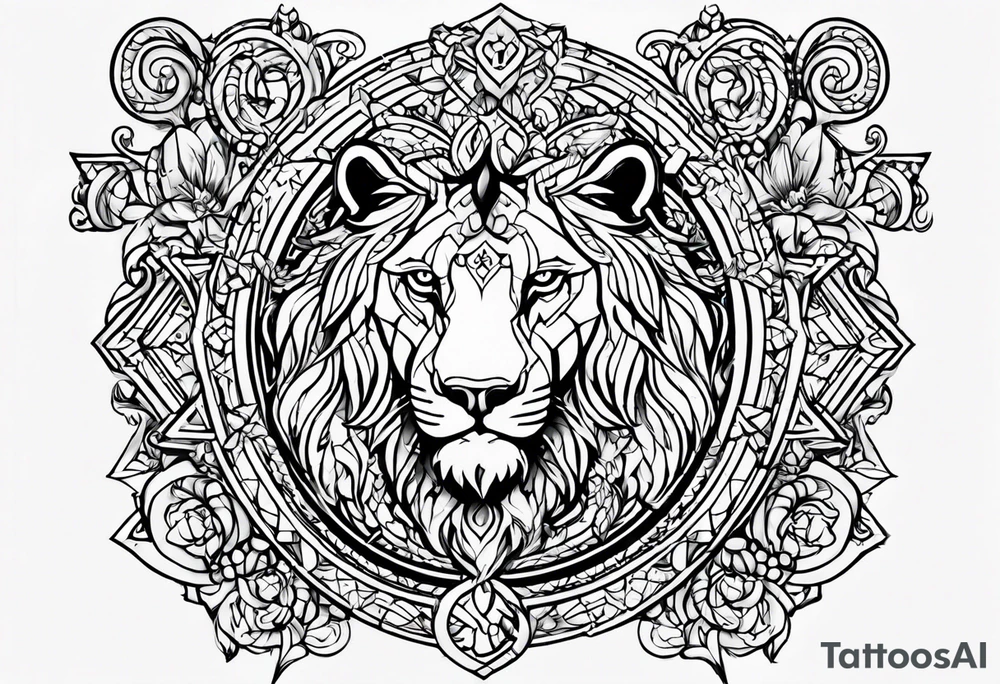 Leo and sagittarius symbols tattoo idea
