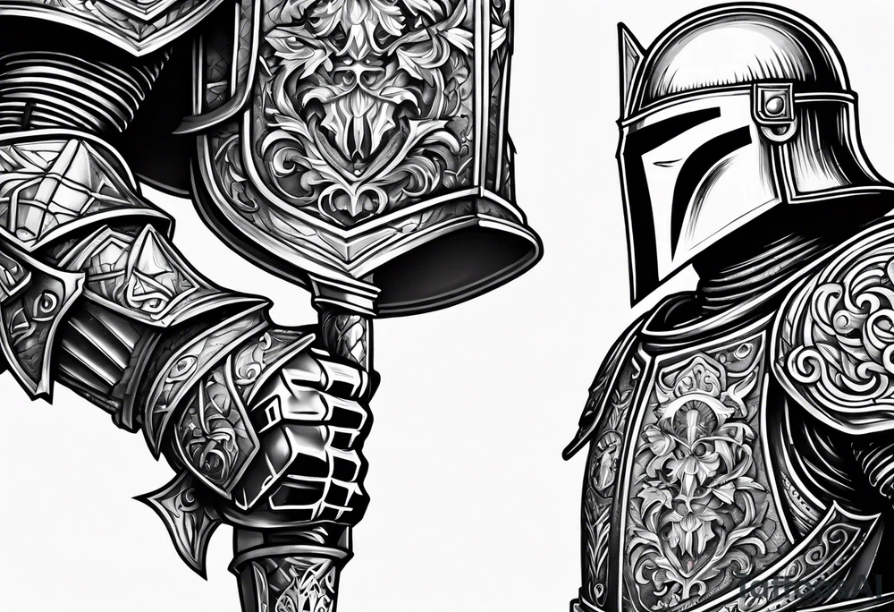 knight with heavy armor tattoo idea