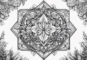 geometric dense vegetation tattoo idea