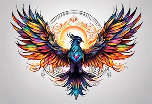 ethereal rising phoenix tattoo idea