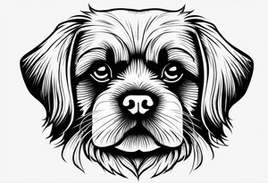 A mixed breed Pekingese and Shih-Tzu dog. Just the contours of the outline of his face. tattoo idea