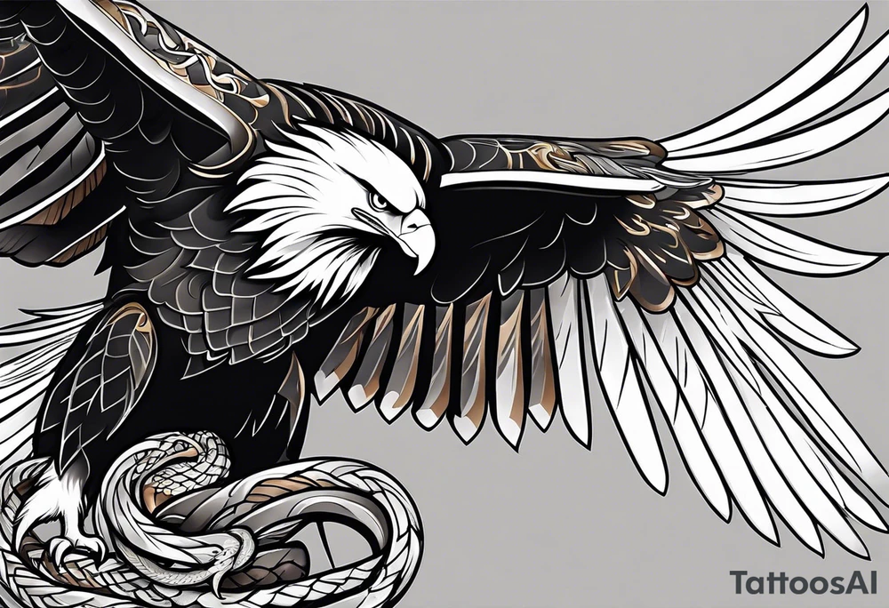 eagle catching snake tattoo idea