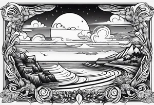 Heavenly Beach Coastal View tattoo idea