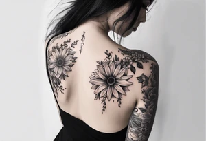spine tattoo with words I know who I am in daisy chain tattoo idea